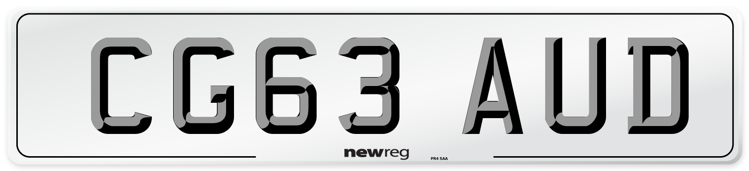 CG63 AUD Number Plate from New Reg